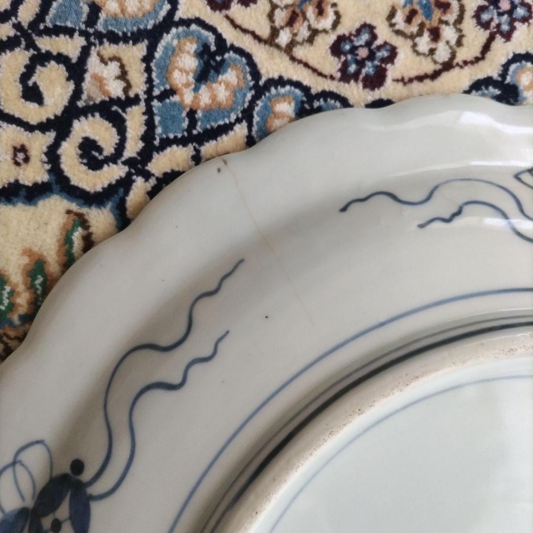 時代 十二支 大皿 染付 江戸 41.5cm 古伊万里 図変わり 珍品 干支