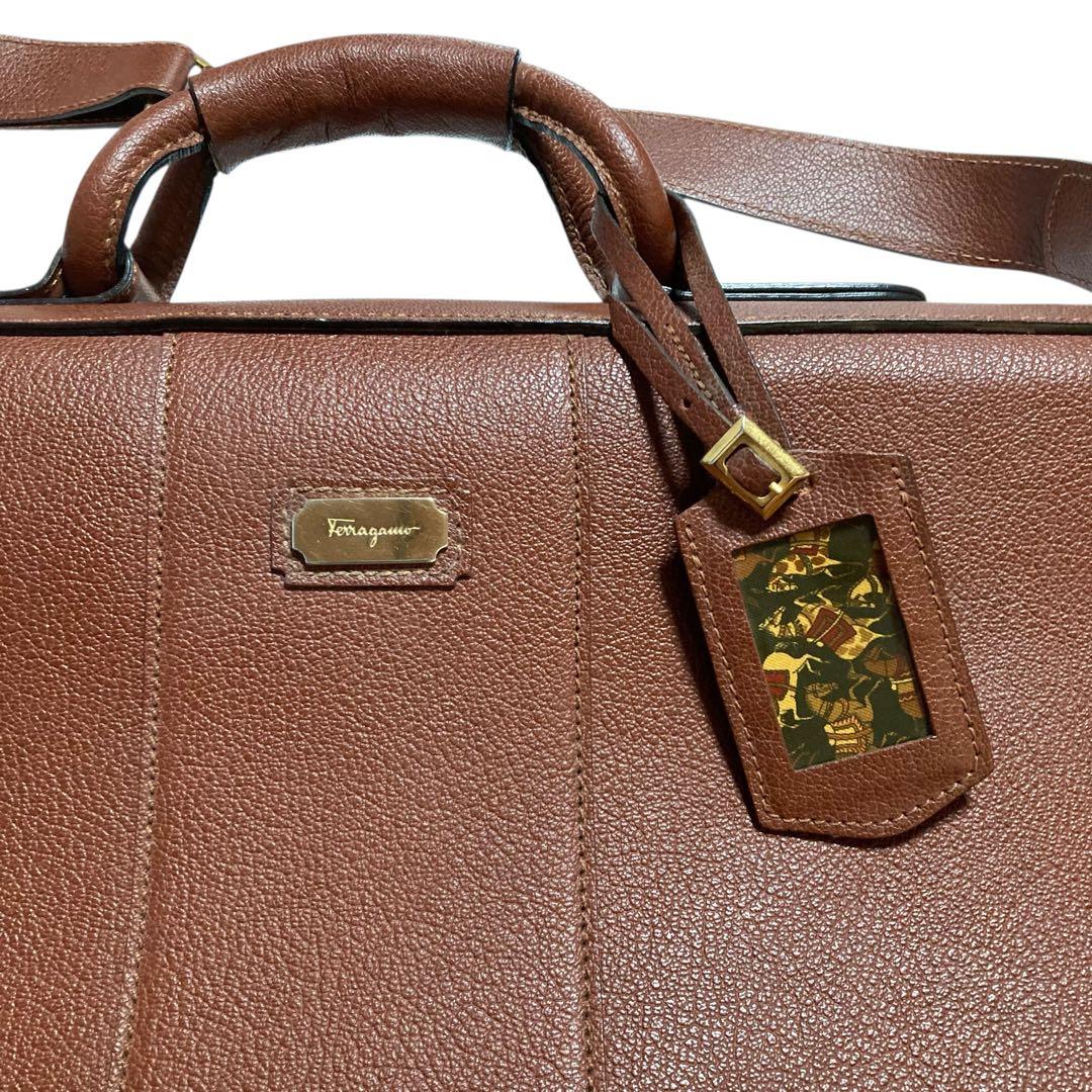 レア★サルヴァトーレ フェラガモ ガーメントバッグ ホース レザー ヴィンテージ