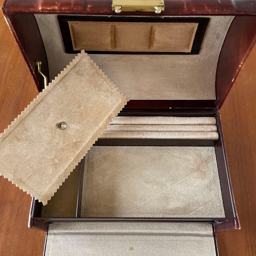 アンティーク　ジュエリーボックス　アクセサリー　収納　レザー　本革　ヴィンテージ