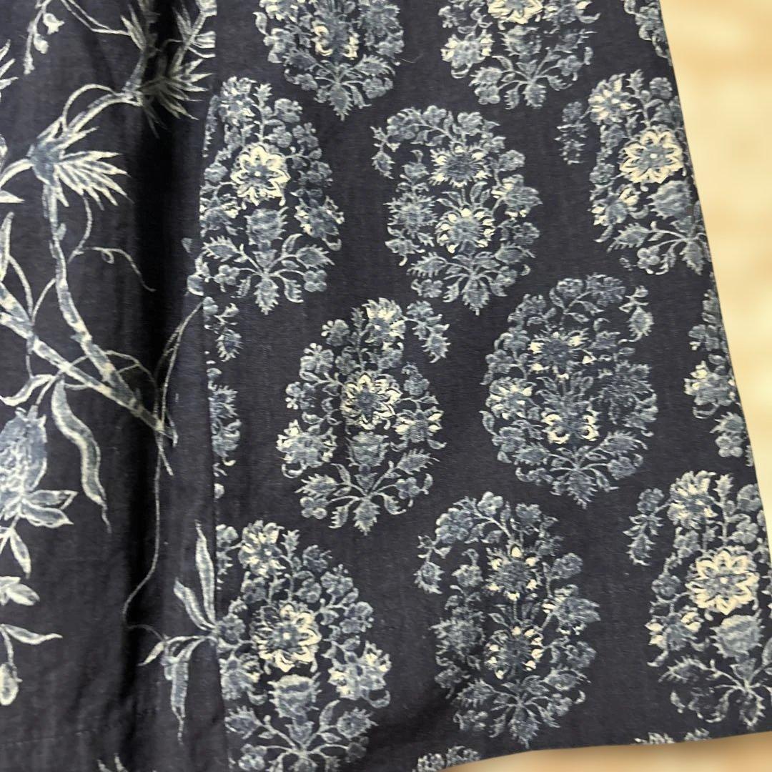 45Rインディゴフラワーパッチワークスカート　本日迄の出品です。