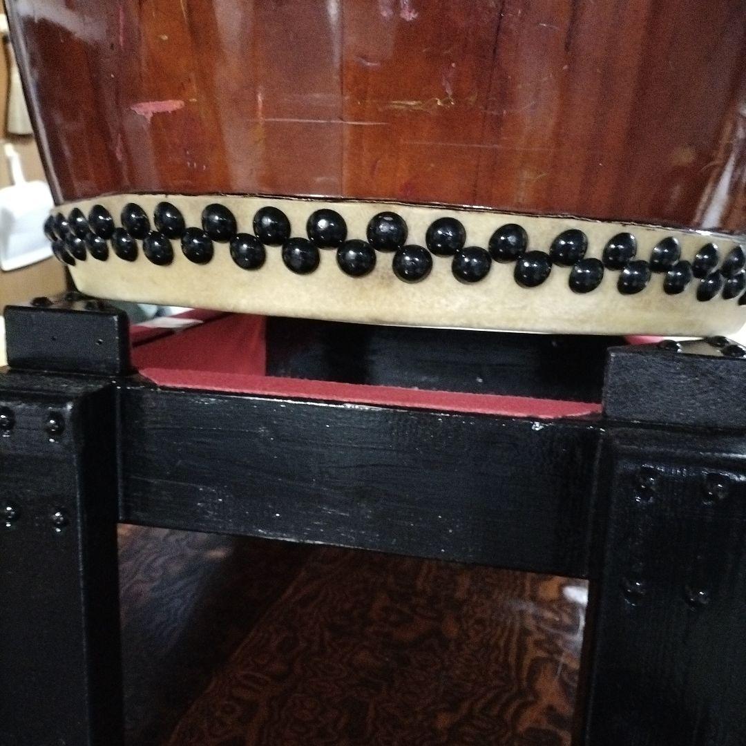 長胴太鼓　平打ち　立奏太鼓台　1.4尺用中古品②