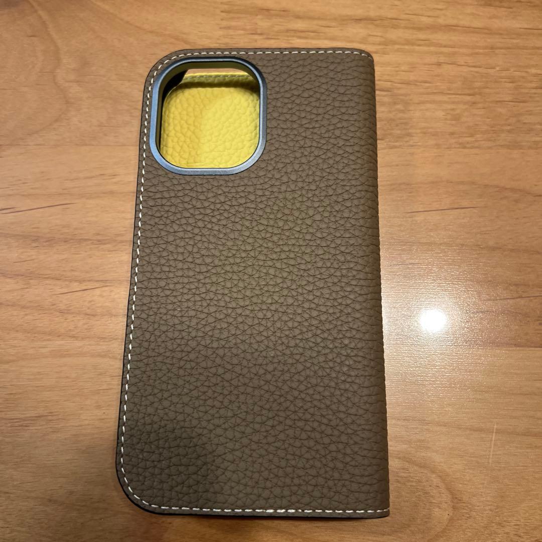 BONAVENTURA 手帳型 iPhone16 ケース エトープ×イエロー