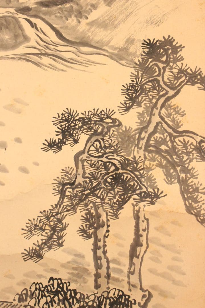 No5064 掛軸　五日市玉東　山水画賛　紙本　南画　日本画　古美術　送料無料