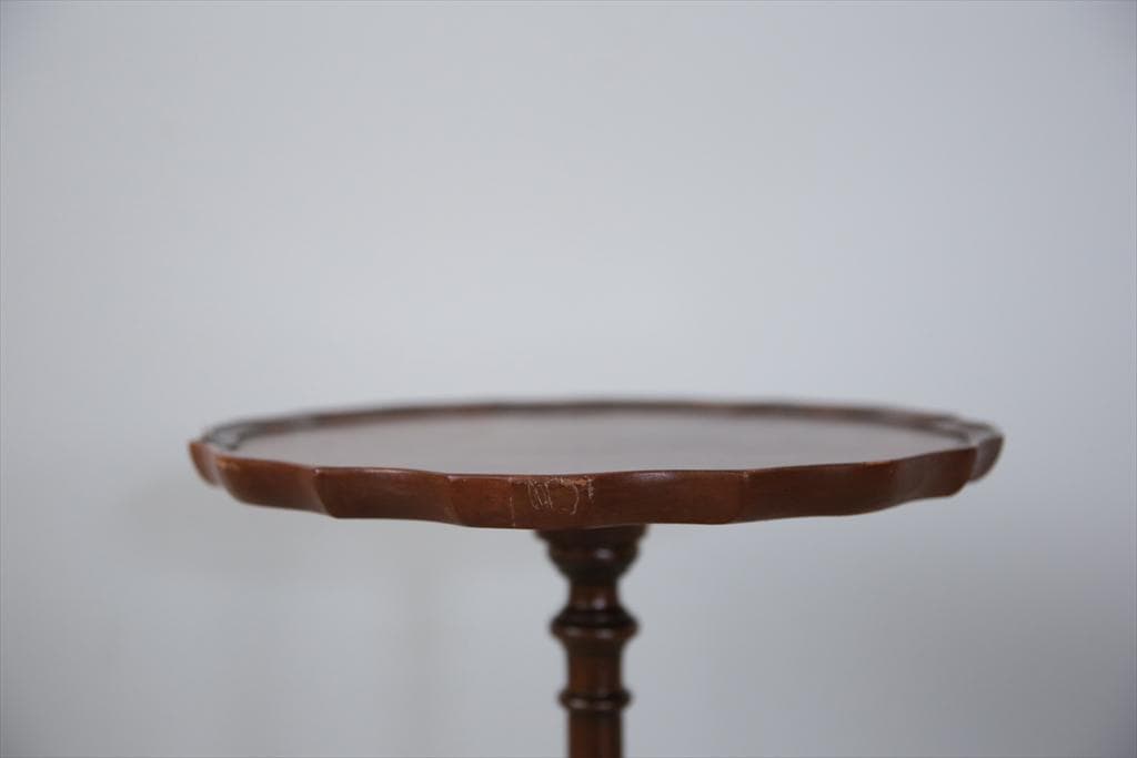 英国アンティーク木製ワインテーブル/サイドテーブル/丸机/飾り棚(89-283)