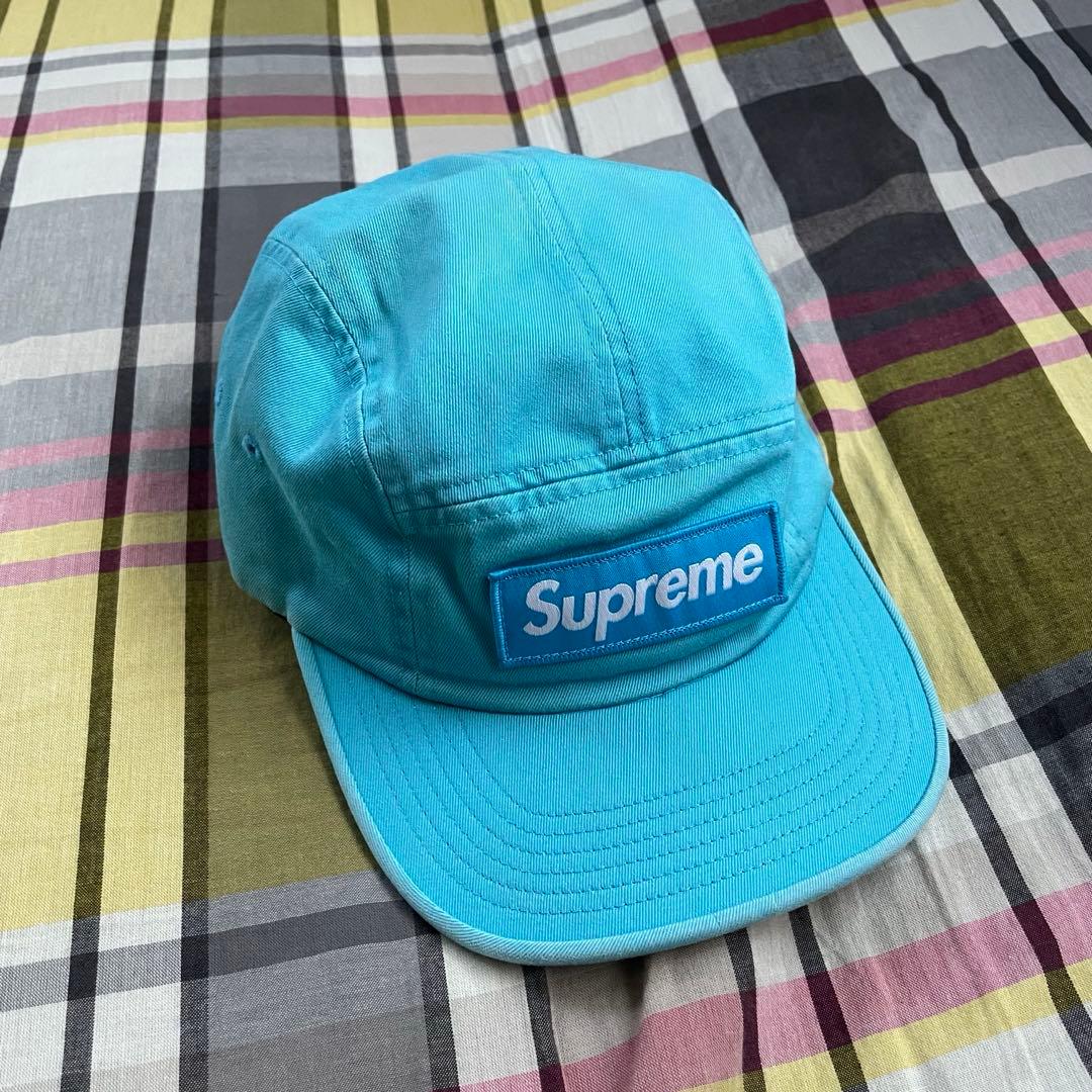 Supreme Washed Chino Twill Camp Cap 水色