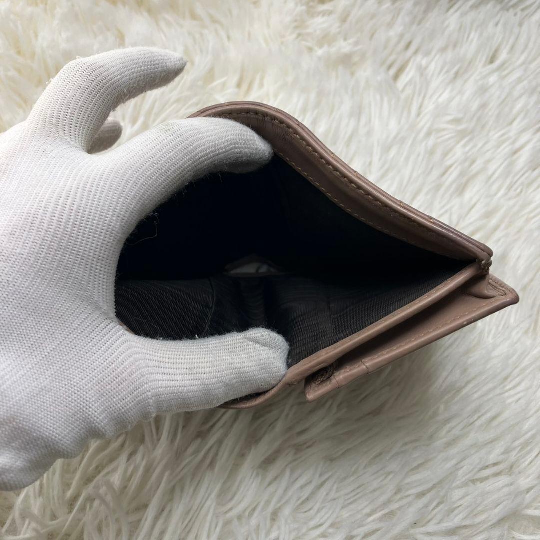 美品 現行✨グッチ 折り財布 マーモント キルティング レザー ベージュ