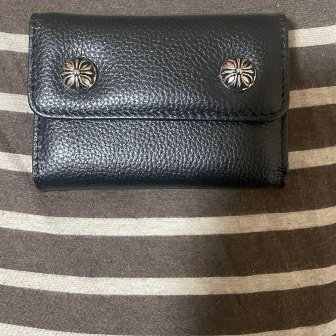 ブラックレザー コンパクト財布