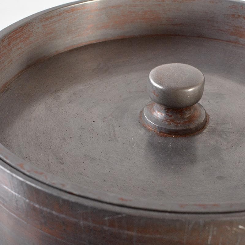 古錫　大茶壷　茶心壷　約8.48kg　御錫屋天下一美作守造銘　B　R6849B