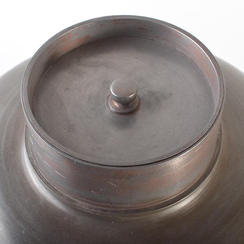 古錫　大茶壷　茶心壷　約8.48kg　御錫屋天下一美作守造銘　B　R6849B