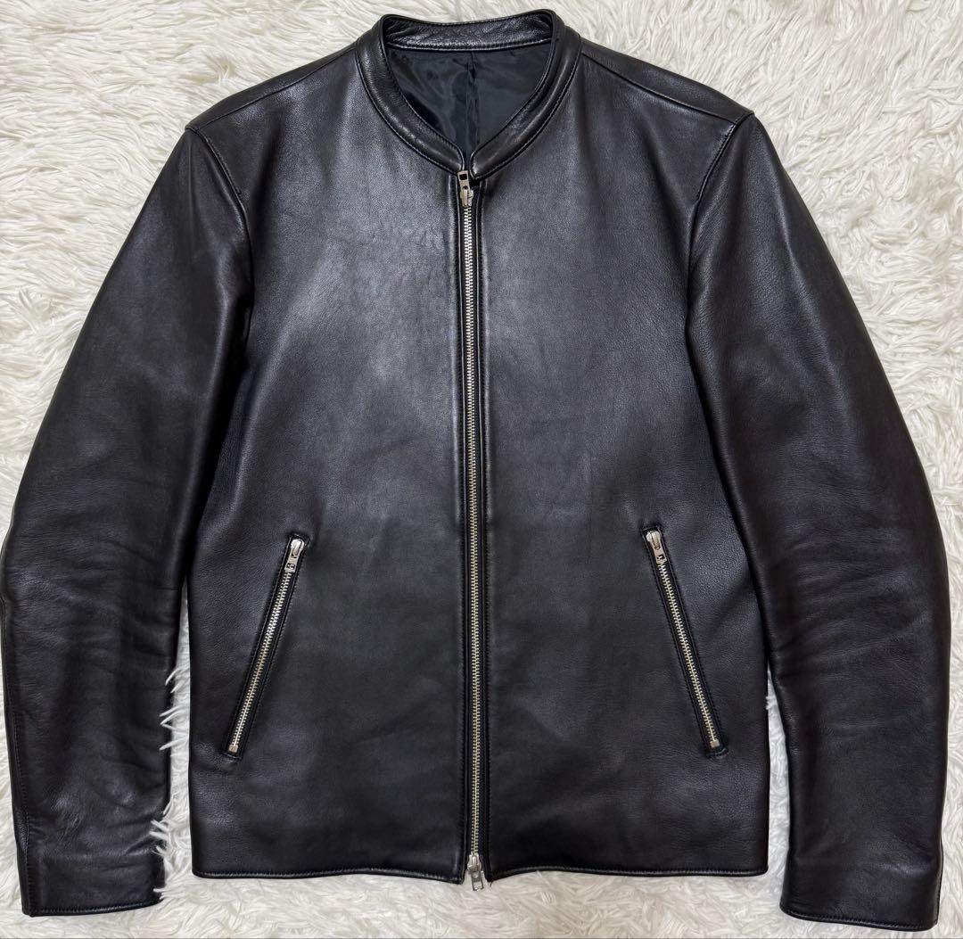 LIDNM レザーライダースジャケット　シングルライダース　シープレザー　羊革