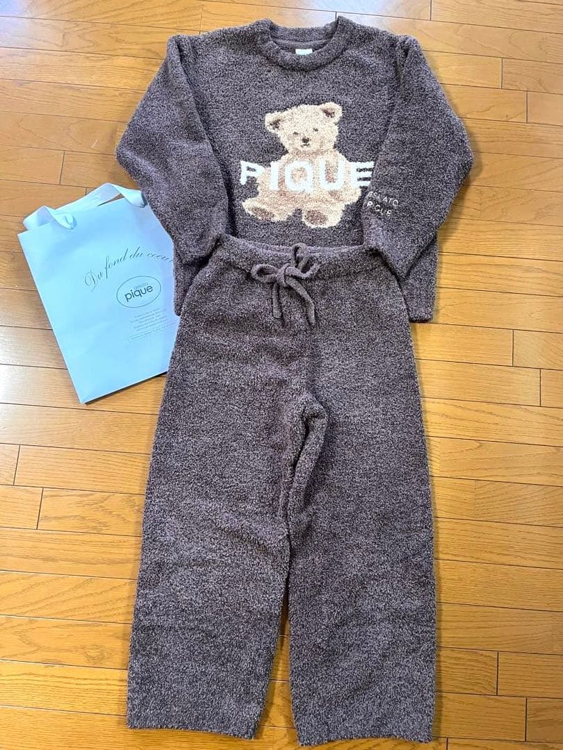 けんや・ジェラート・ピケ・ルームウェア Mサイズ クマ刺繍付き