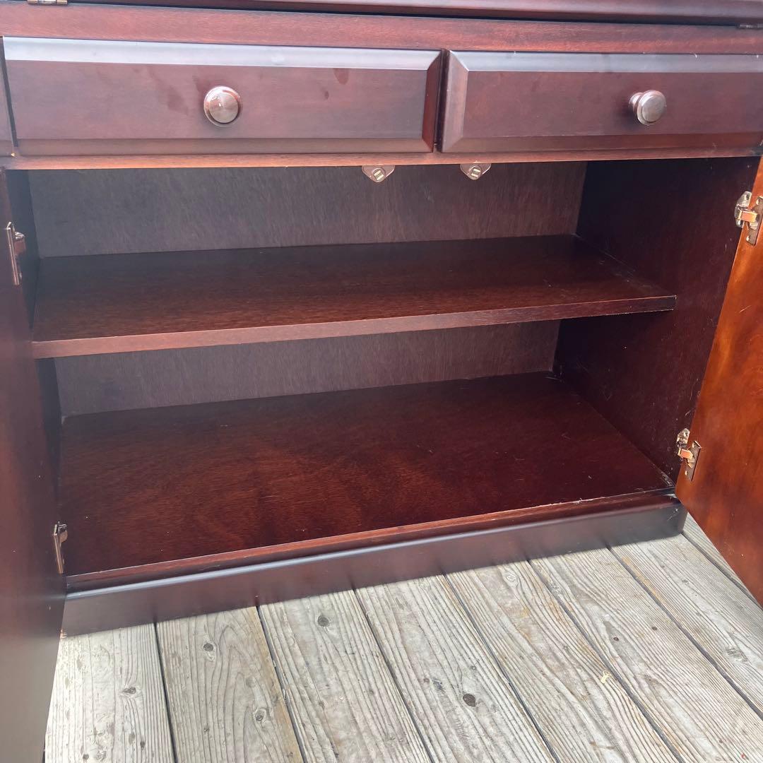 上ヶ嶋木工 旭川家具 英国クラシック 木製ライティングビューロ サイドボード文机