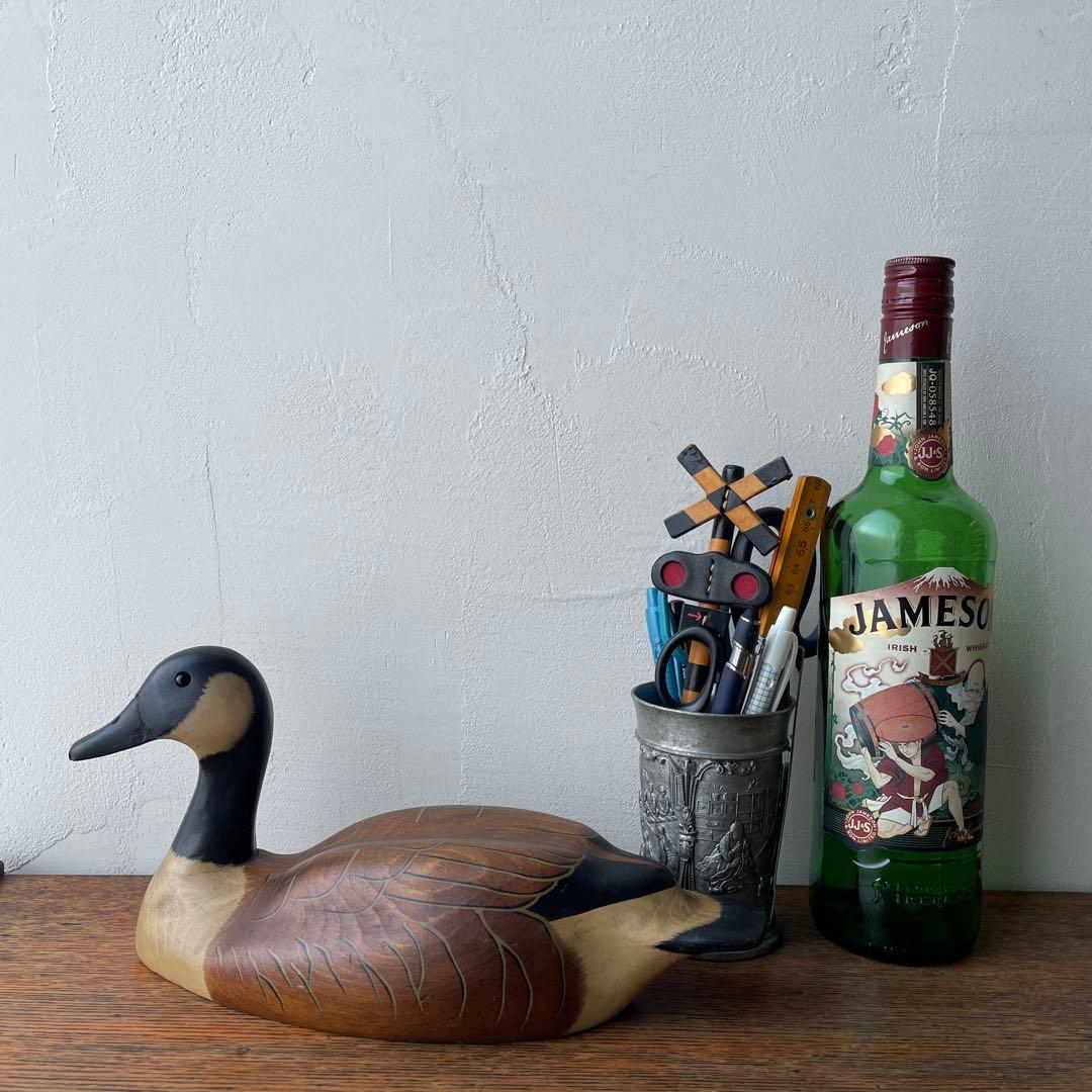 カナダグース USA メイン州 木製 デコイ 1984年製 バードオブジェ 鴈