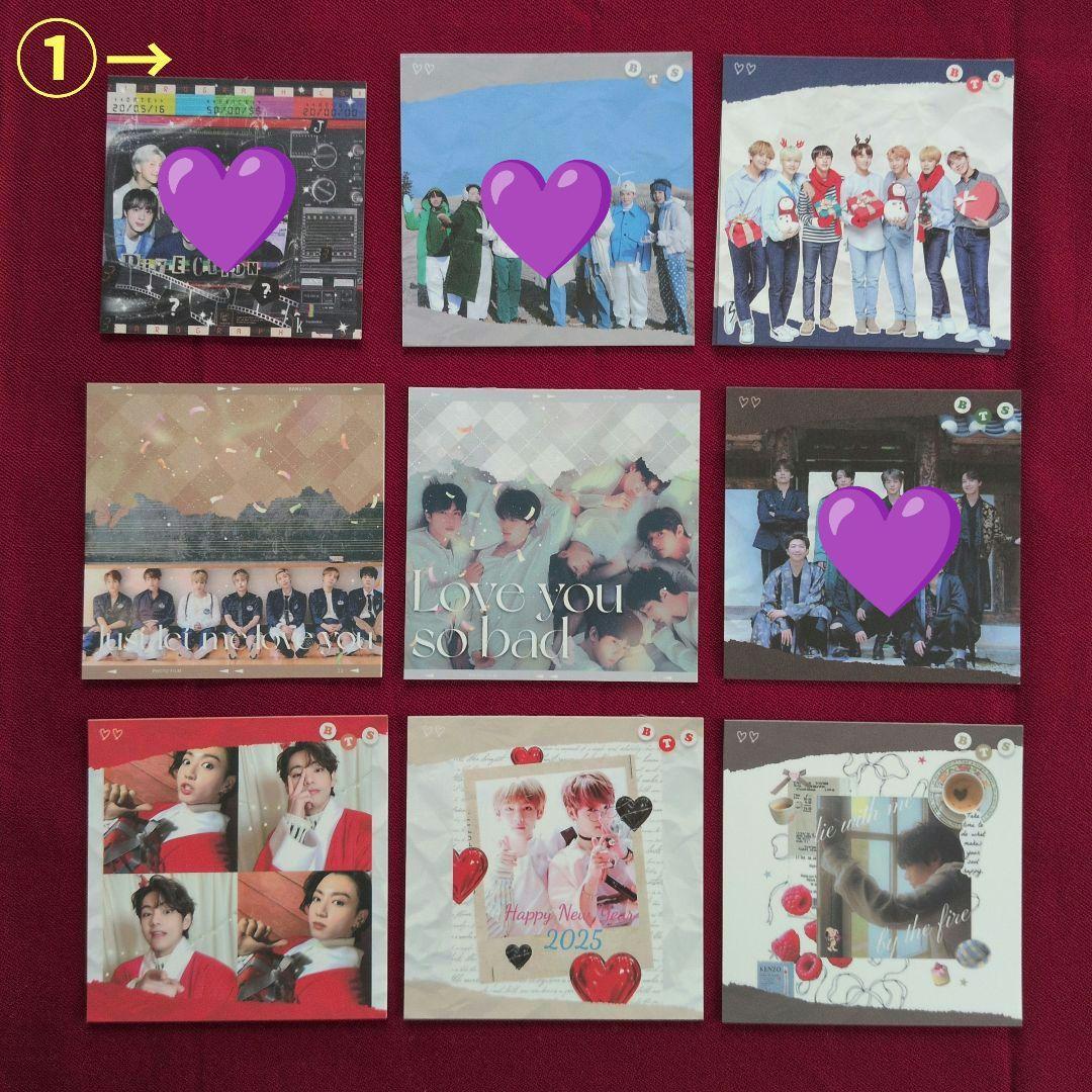 BTS メモ帳小　オール＆ユニット V　韓国製作者様 バラ