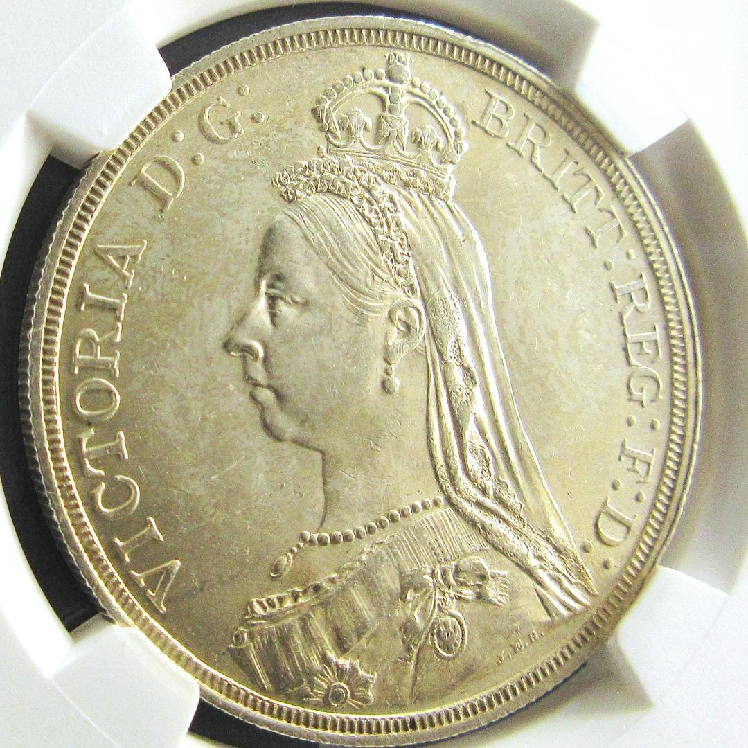 1887 イギリス クラウン 銀貨 ゴールデンジュビリー NGC 