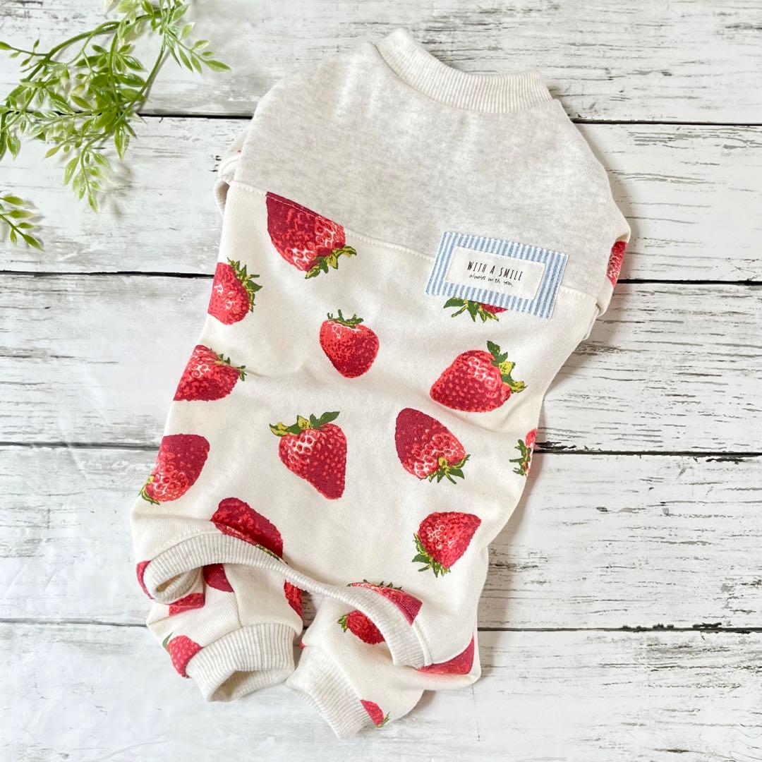 【オーダー】スウィートストロベリーなロンパース犬服