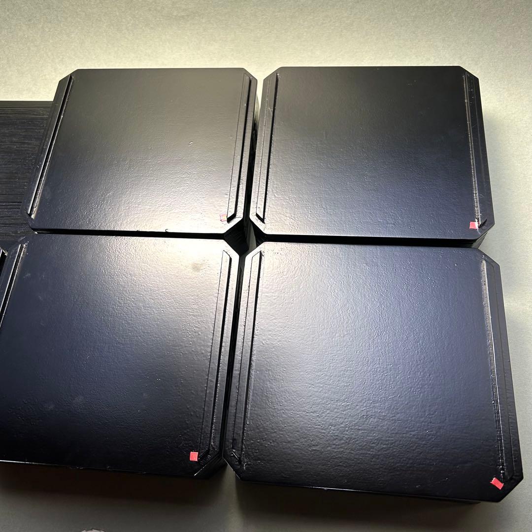 縁高　五段　『一閑塗　七宝四方透かし』　漆器　重箱　菓子器　茶道具　茶道　工芸品