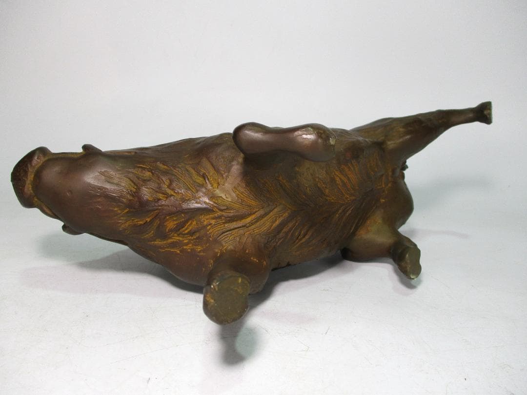 ブロンズ像 鋳銅 猪像 雅車 作 無病息災 子孫繁栄 縁起物 置物 いのしし