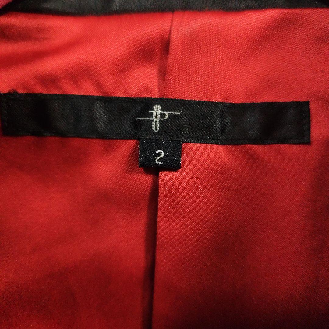 美品　ノーアイディー　黒１色　レザー（豚革）シングルライダースジャケット