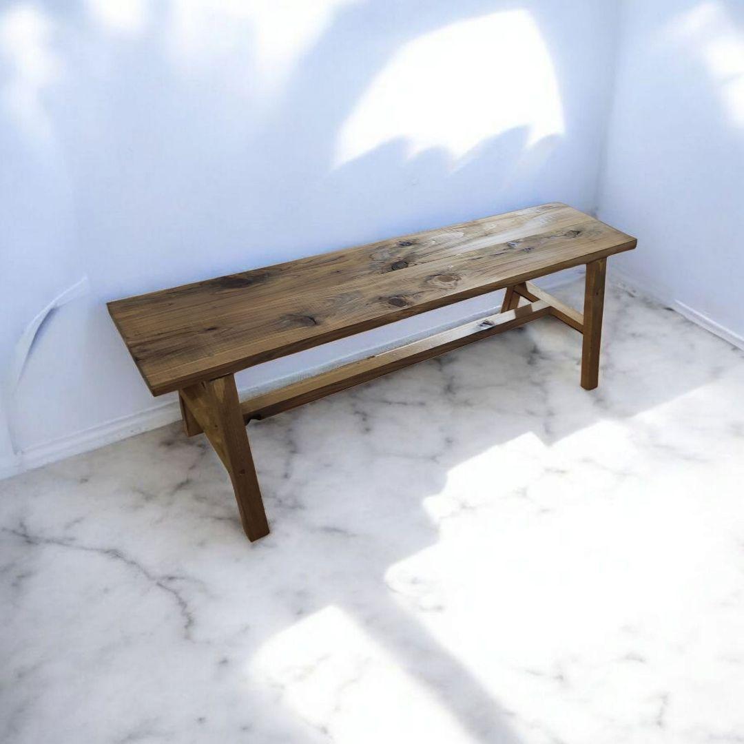 新生活を彩るシンプルな木製/ベンチ/スツールチェア/ウォルナット