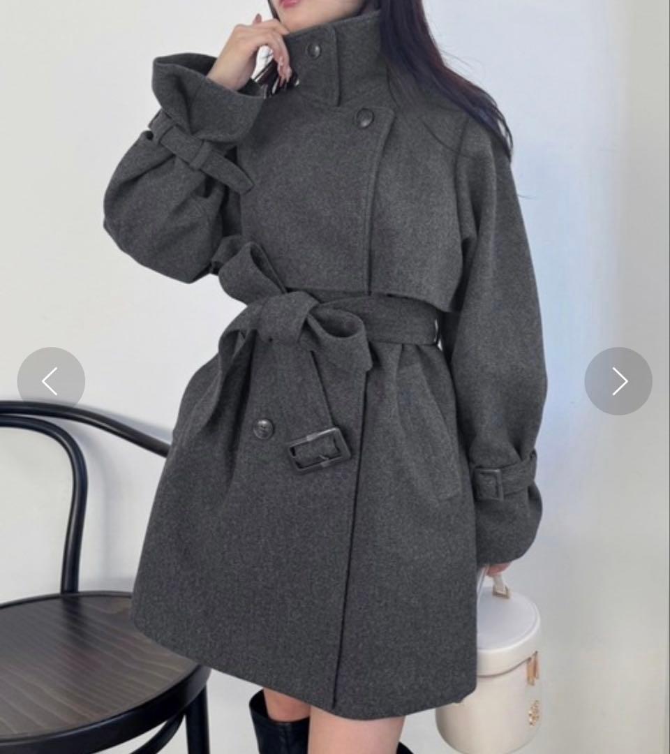 2way/スタンドカラーミドルコート NICE CLAUP