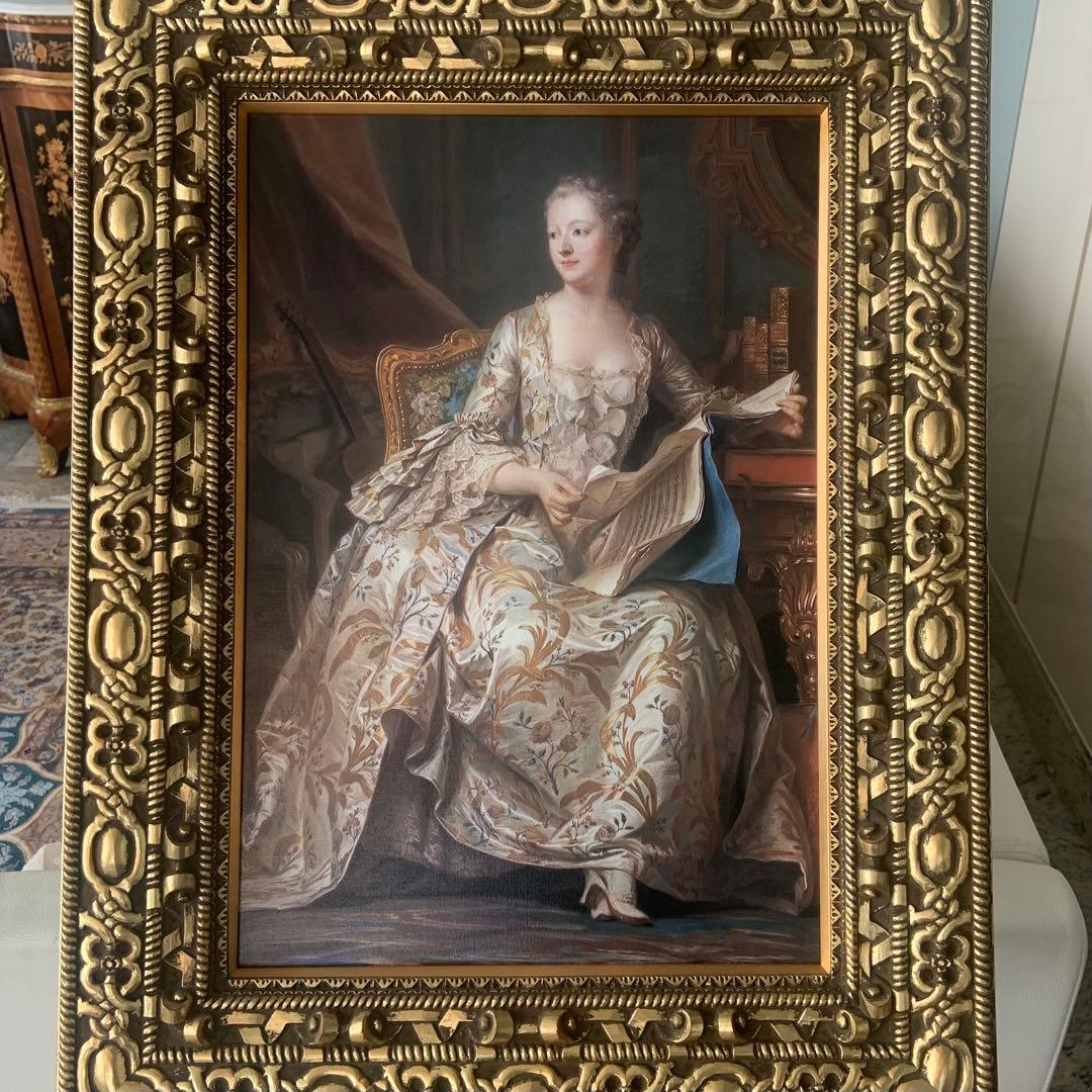 【名画複製】ポンパドゥール夫人肖像画 François Boucher作 大額装