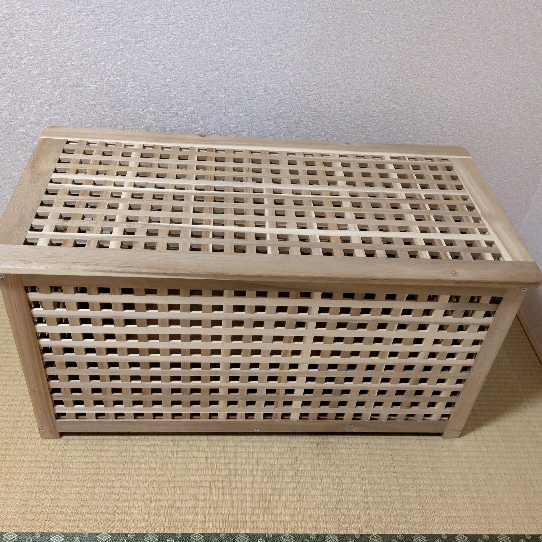 イケア　IKEA　リビングテーブル 収納付き　アカシア材　98x50 cm