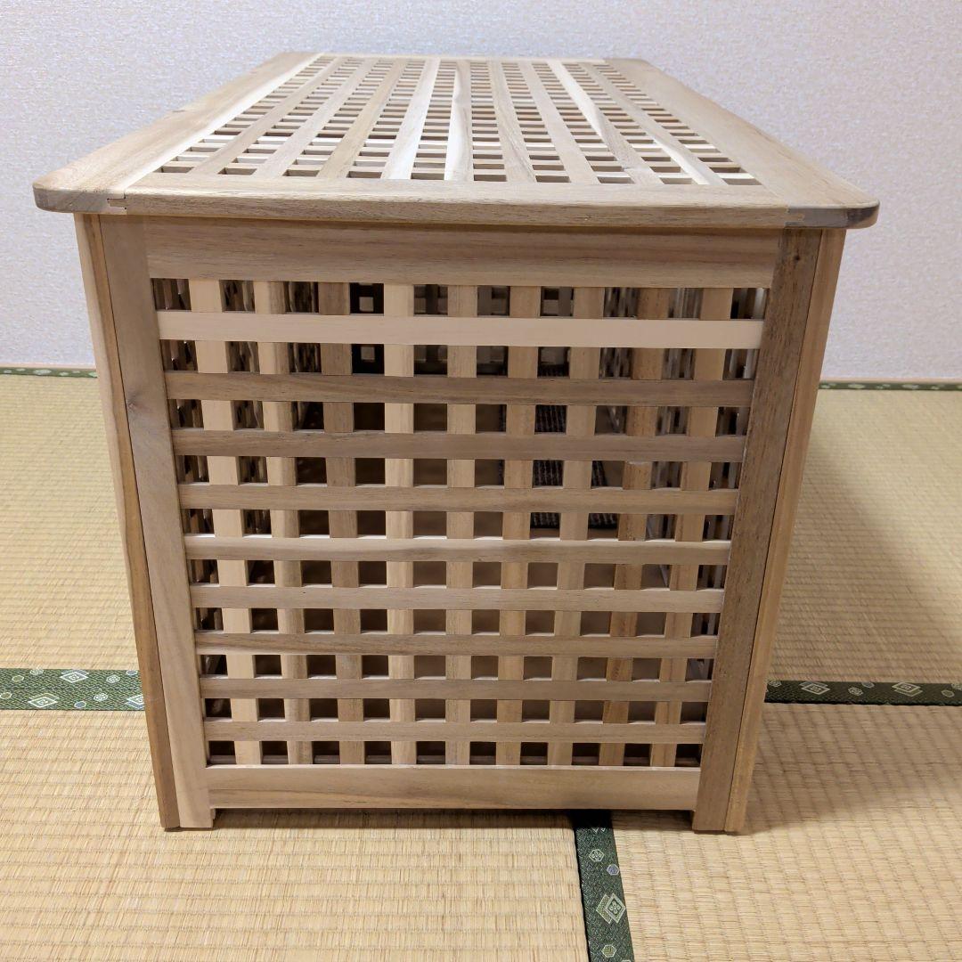 イケア　IKEA　リビングテーブル 収納付き　アカシア材　98x50 cm