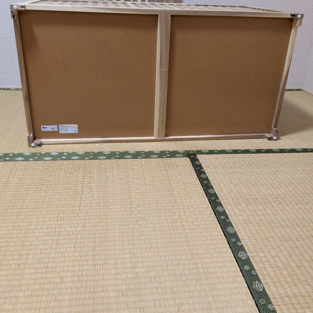 イケア　IKEA　リビングテーブル 収納付き　アカシア材　98x50 cm