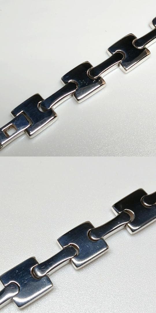 極美 新品仕上げ グッチ Hリンク ブレスレット シルバー 925 ヴィンテージ