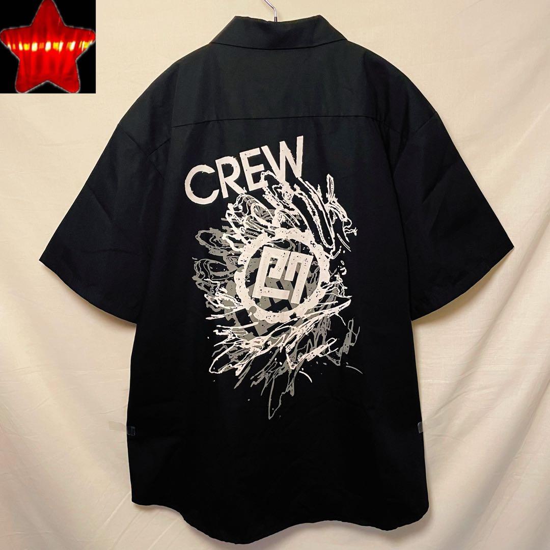 【激レア】B'z 稲葉浩志 半袖シャツ ビーズ CREWプリント 黒ブラック L