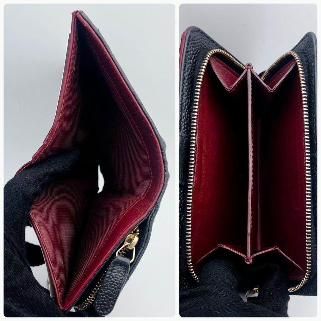 即決フォロー割！シャネル マトラッセ キャビア 財布 正規品保証2923