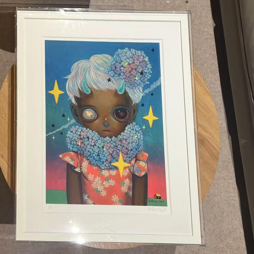 下田ひかり 絵画 「Flower Child」ジークレー画 サイン入り