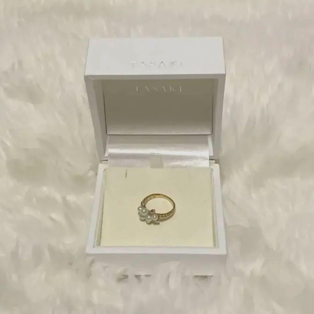 良品　TASAKI ベビーパール　K18 金　デザインリング　真珠