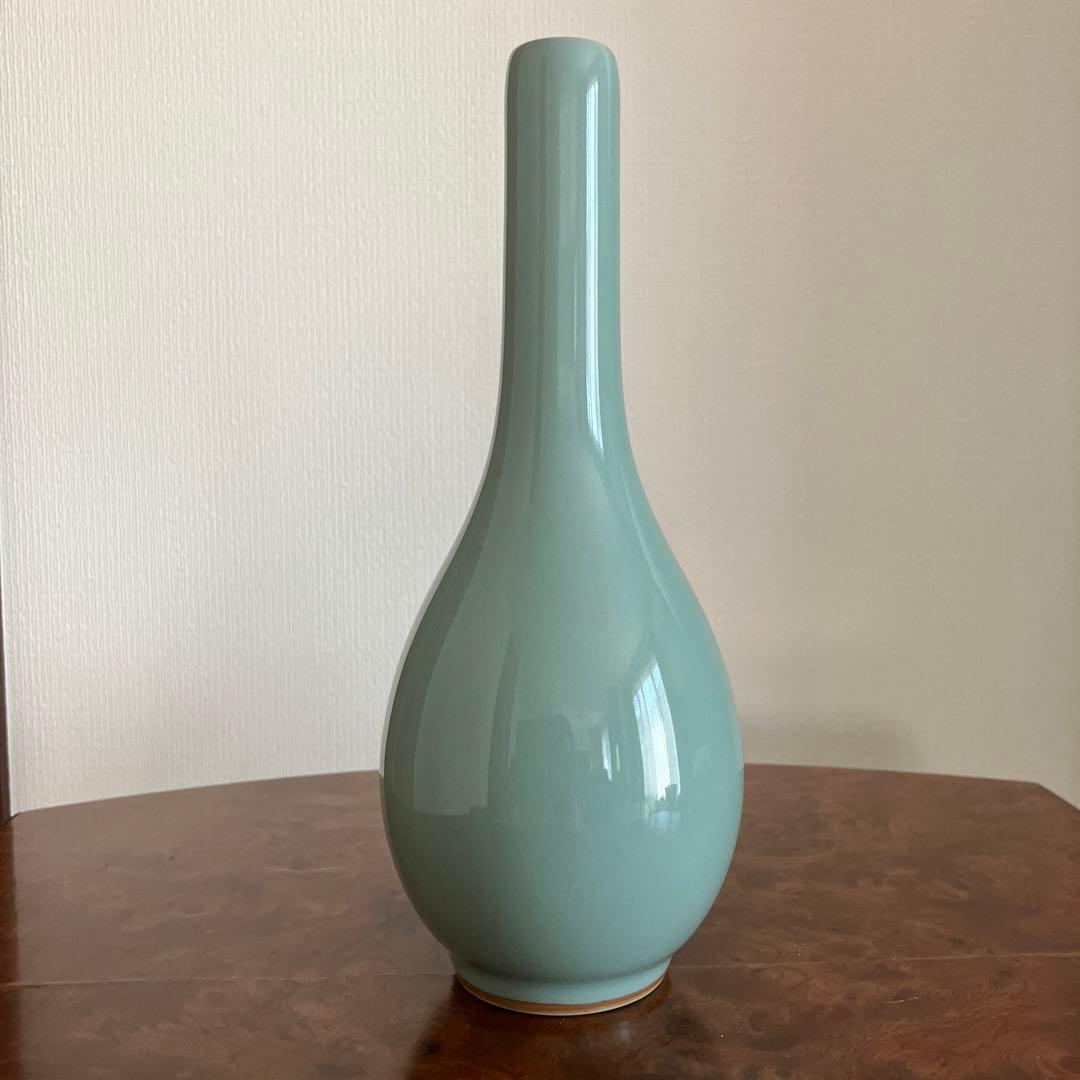 青磁　花入　花瓶　3代目　諏訪蘇山7