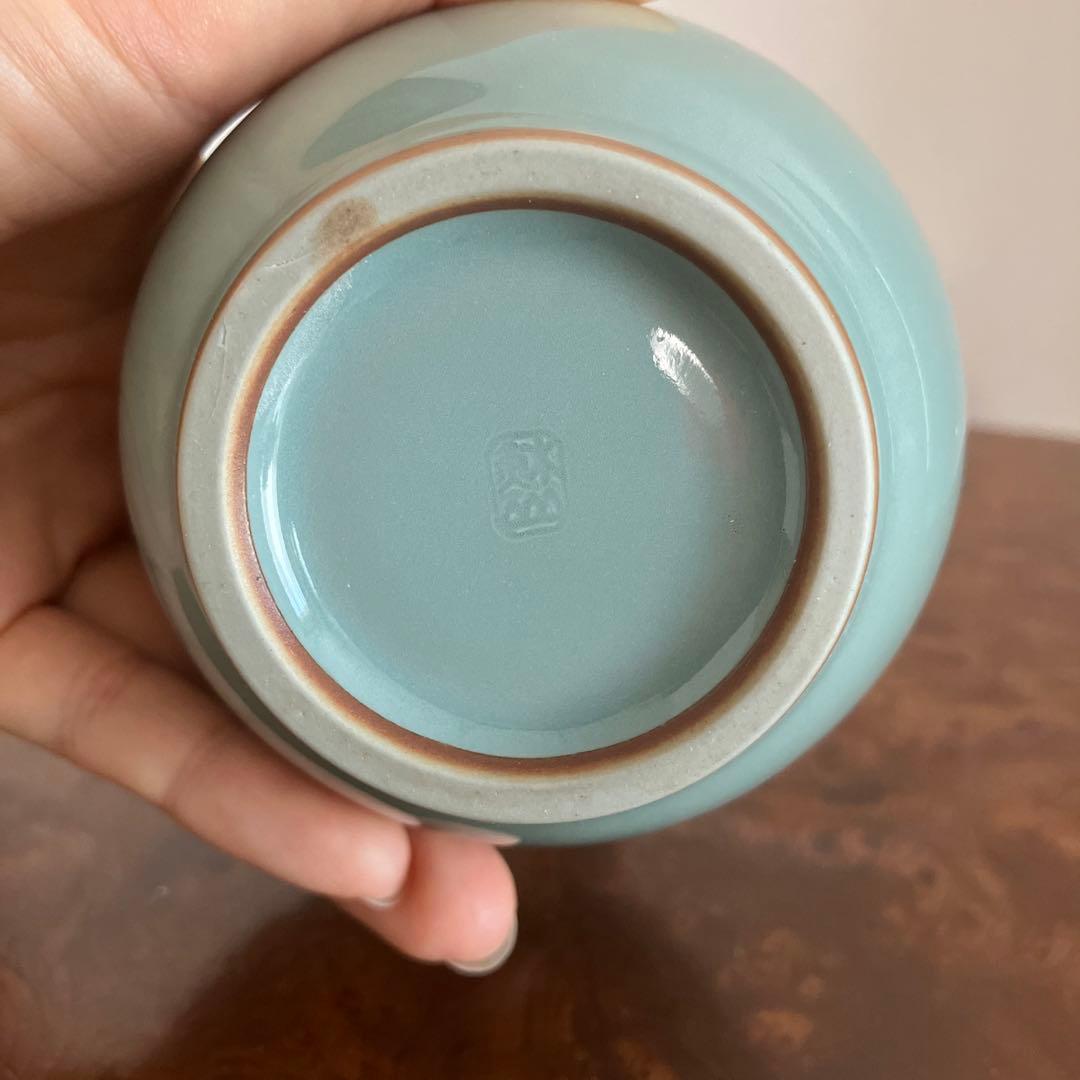 青磁　花入　花瓶　3代目　諏訪蘇山7