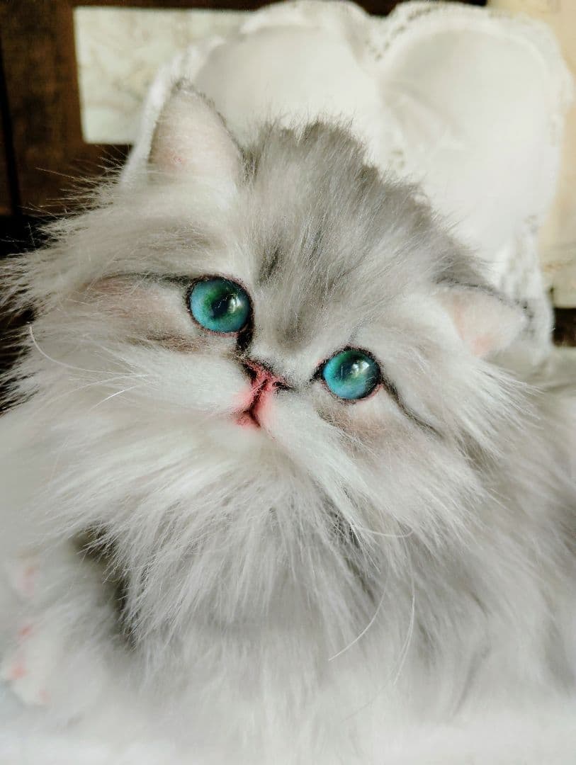 ミヌエット子猫ちゃん♡美人さん♡アートドール♡ぬいぐるみ♡大きめサイズ♡