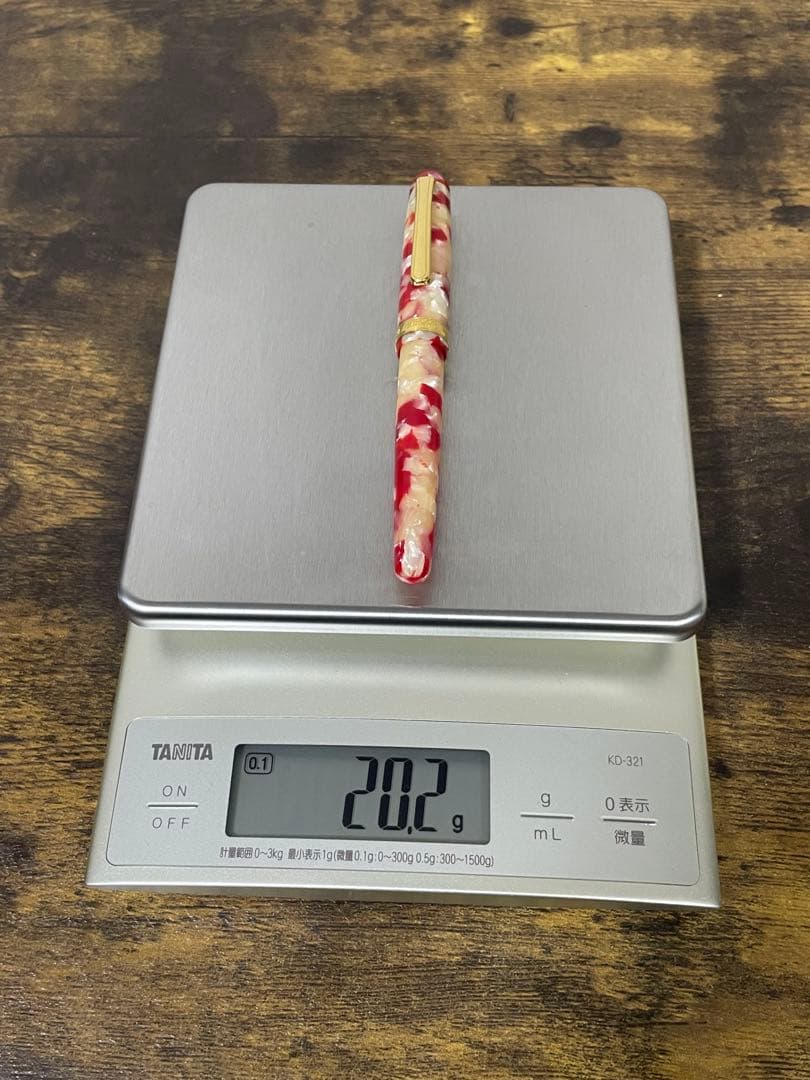 試筆のみ　セルロイド　金魚　14金　細字　プラチナ　万年筆　3776 備品付き