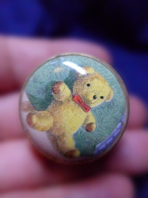 美品　英国御用達の老舗ハルシオンデイズのテディーベアの エナメルボックス