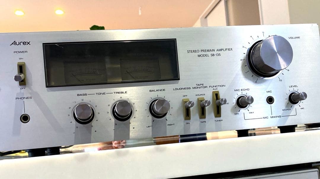 Aurex プリメインアンプ SB-135 動作品 オーレックス パワーメーター