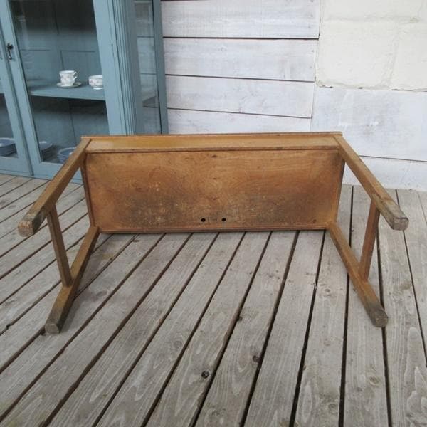 レア イギリス製 アンティーク 家具 スクールデスク 机 2人掛け 6047e
