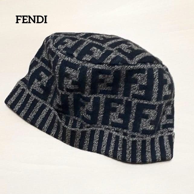 FENDI ズッカ柄 ウール ニット帽