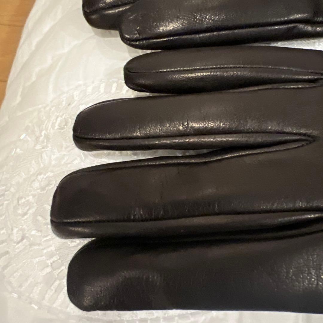 dunhill ダンヒル　最高級レザー手袋　カシミヤ100 未使用　黒イタリア製