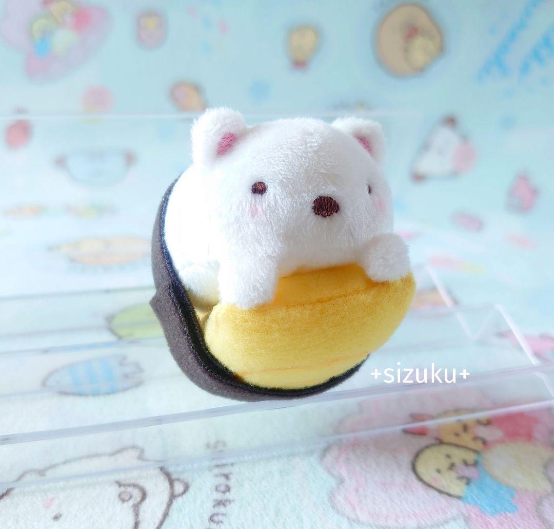 【未使用・タグ無】すみっコぐらし しろくま たまごにぎり 寿司 てのりぬいぐるみ