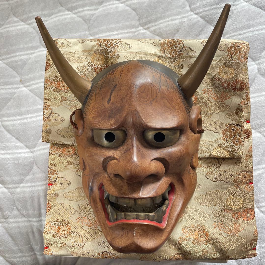 能面般若木彫面