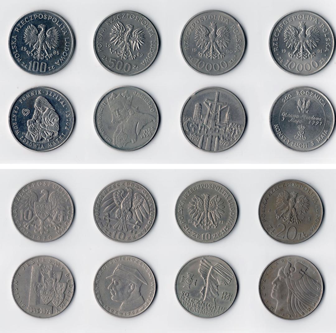 ポーランド 旧貨幣 10 20 100 500 10000 ズロチセット