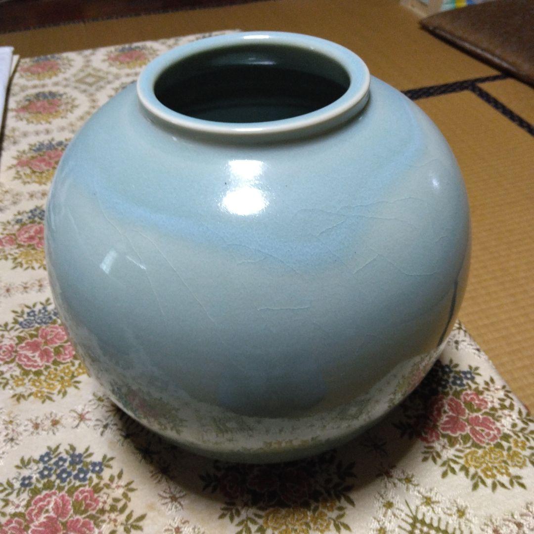 茶道具 壺 青磁花瓶 無想窯  大前芳春