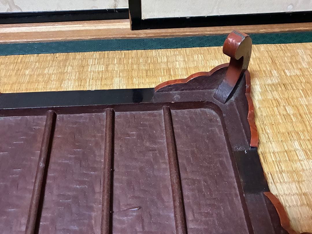 木製 漆塗 四足 花台 架台 時代物 中国？