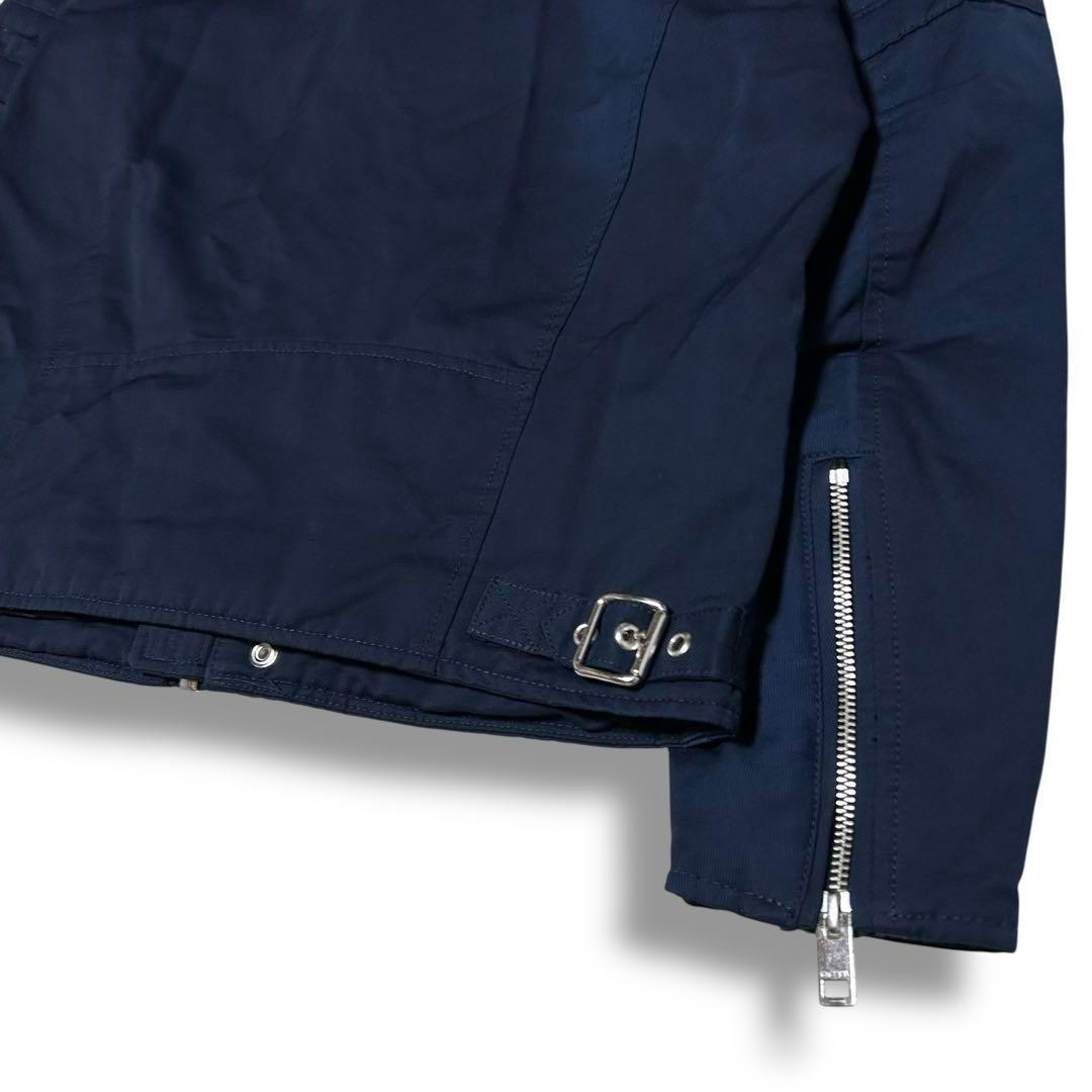 ディーゼル ブルゾン ライダースジャケット ラバーパッチ ジップ ネイビー