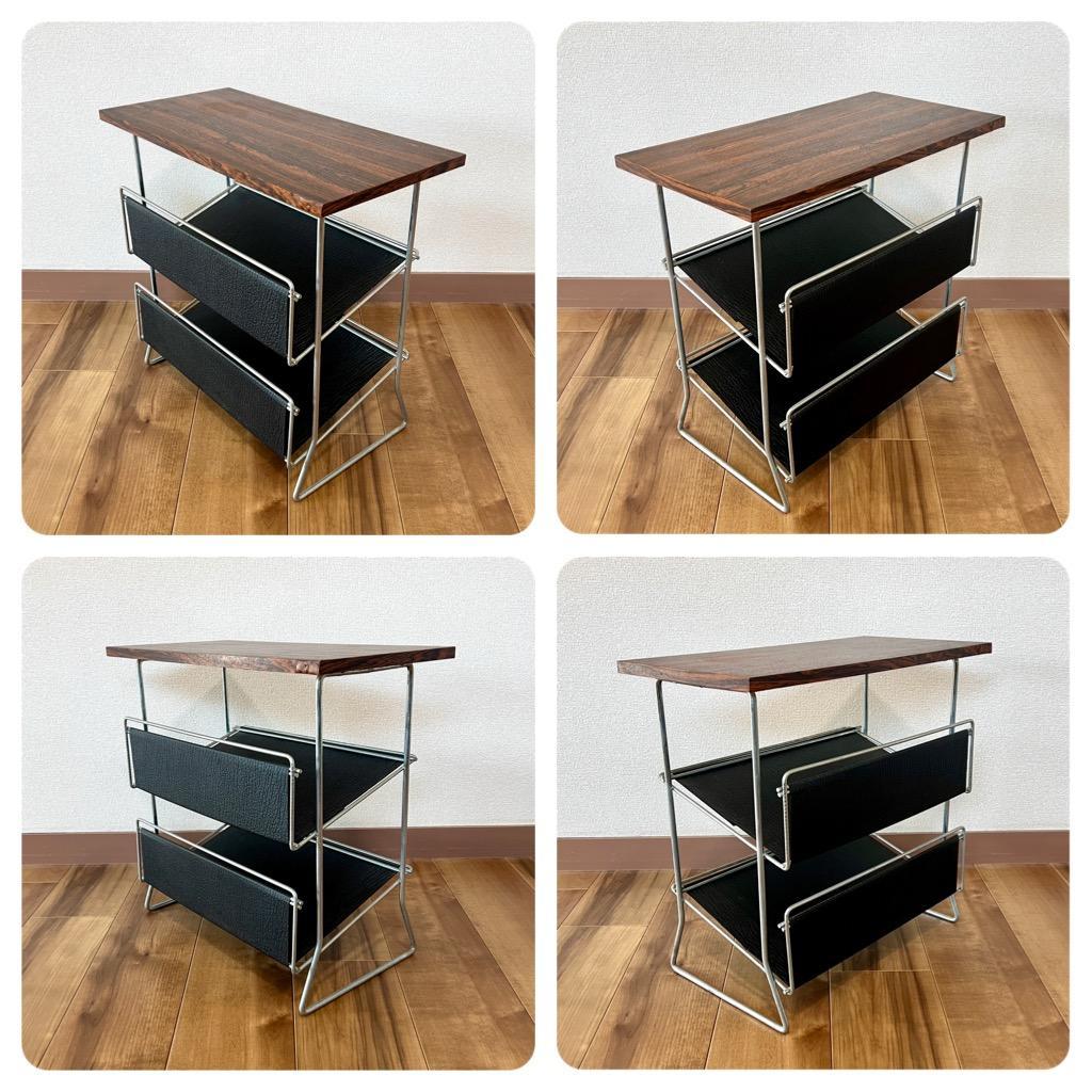 サイドテーブル 60年代 デンマーク製 ミッドセンチュリー マガジンラック